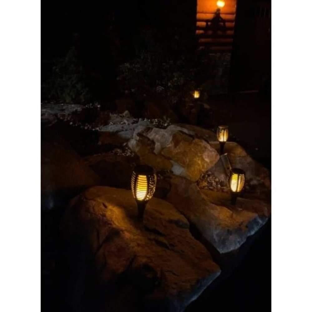 6-Pack 66LED 41IN Solar Flame Torch (Super Larger Size & Upgraded Vivid Flame)
